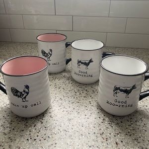 4 farmhouse mugs